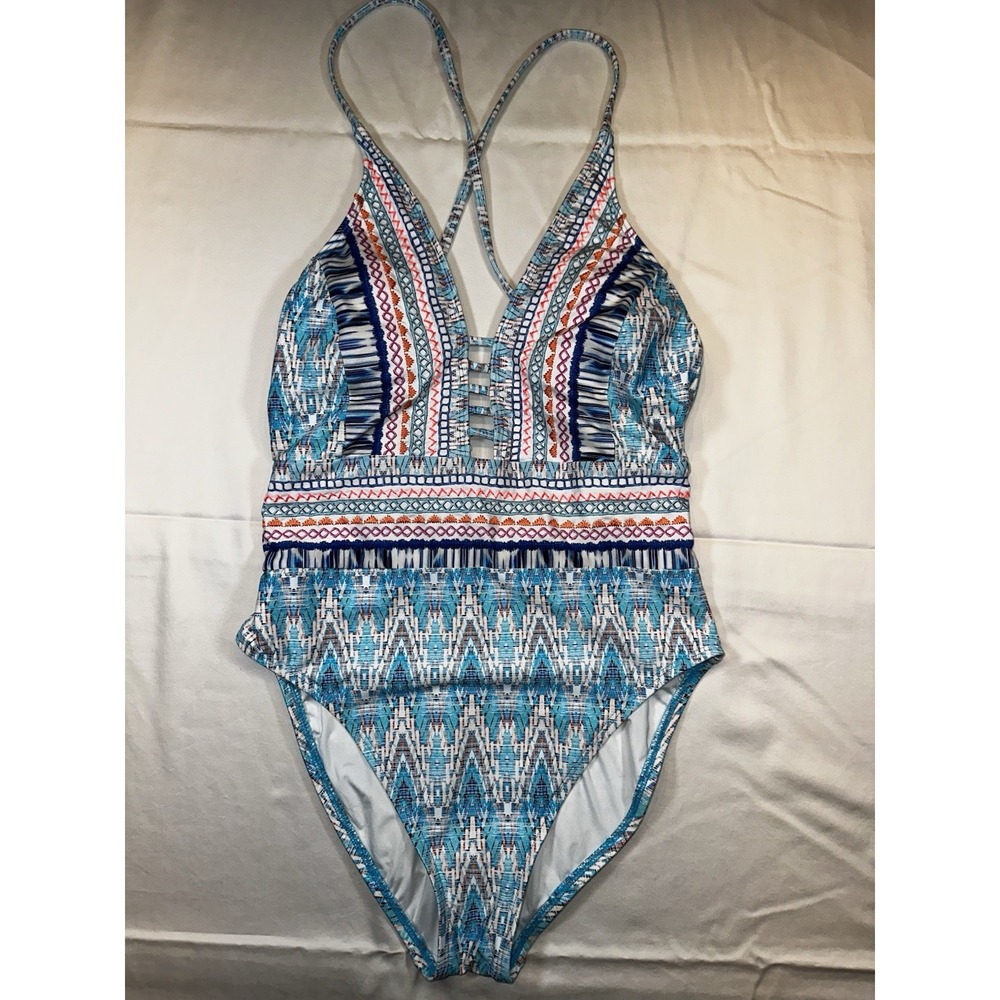 La Blanca Women's Summer One Piece Sunshine 79 V Plunge Bathing suit 6 Swimsuit